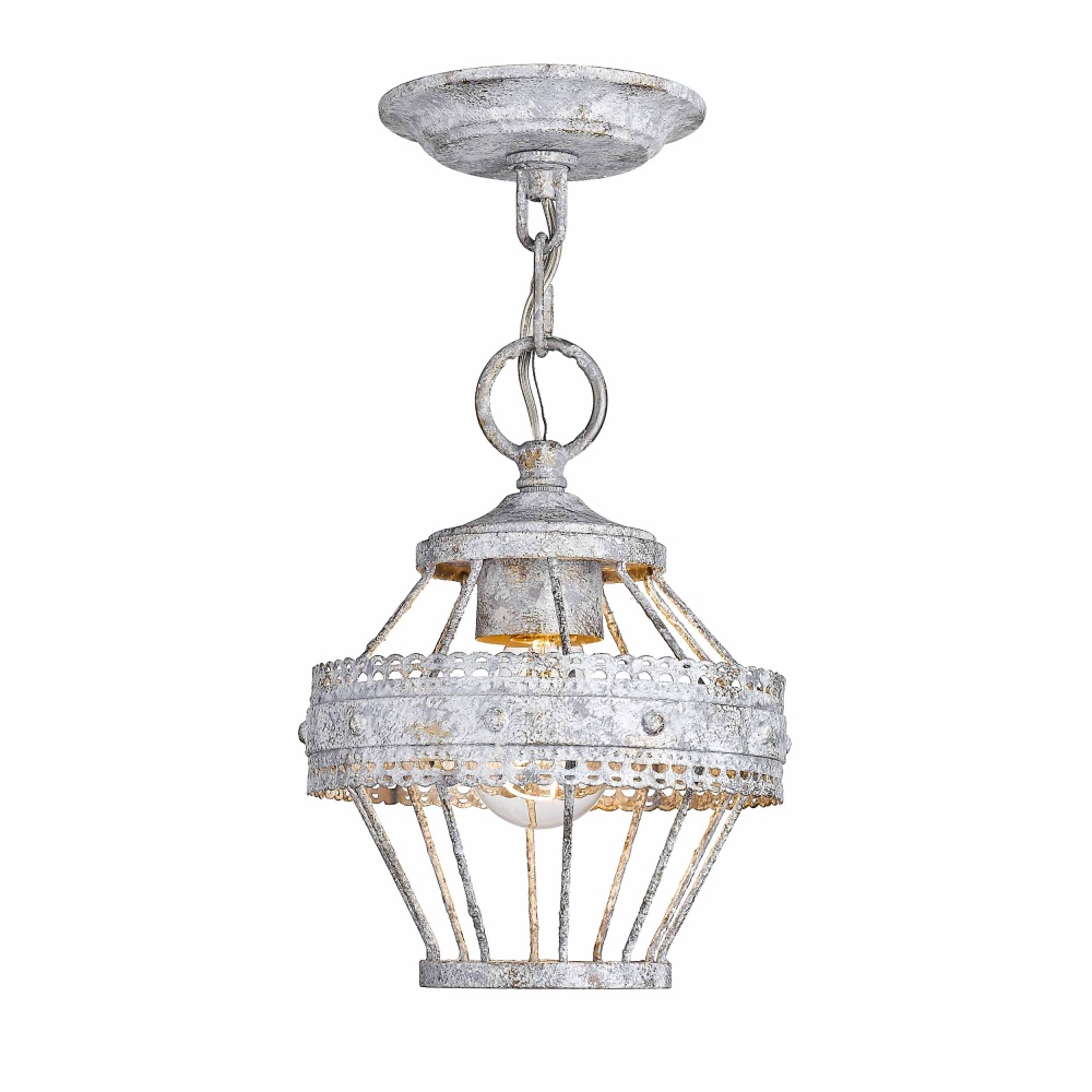 Wry Lighting Ferris 1-light Semi-Flush Mount in Oyster
